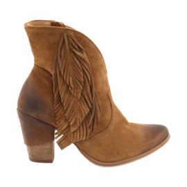 EXQUISITE 1196 Botas de cowboy em camurça de camelo marrom