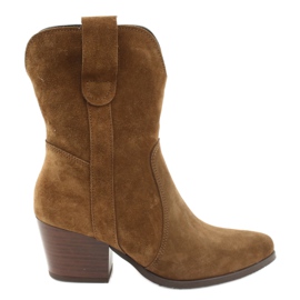 Botas de cowboy de couro de camurça Gamis 4009 marrom