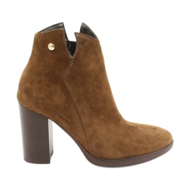 Gamis Botas de camurça de couro no posto 4018 marrom