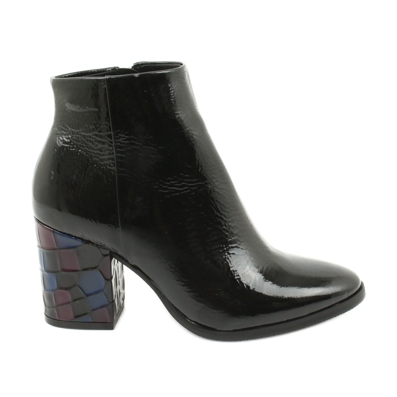 Botas femininas lacadas pretas Kaniowski 3543 preto