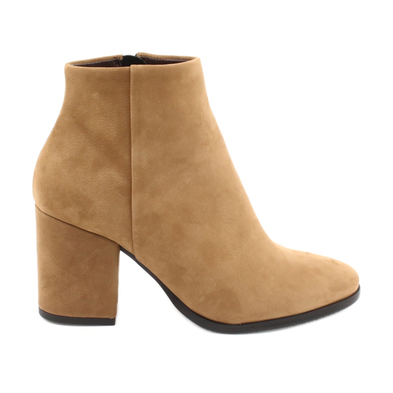 Kaniowski Botas de couro feminino K-0307 Toffee/bege