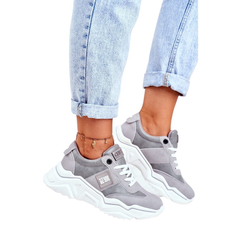 Calçados esportivos femininos Big Star Grey GG274211 cinza