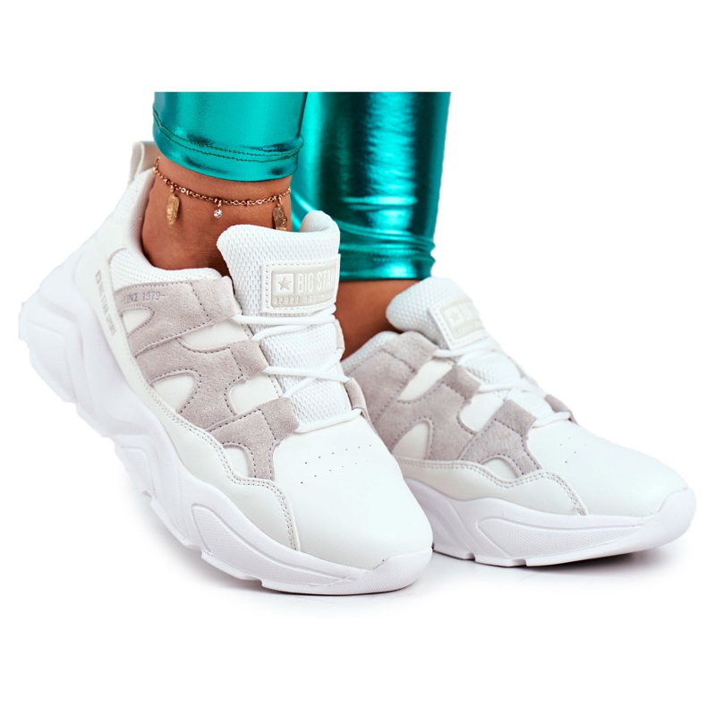 Sapatas esportivas femininas Big Star White GG274635 branco