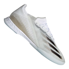 Chuteiras Adidas X Ghosted.1 In M EG8171 branco preto, branco, dourado