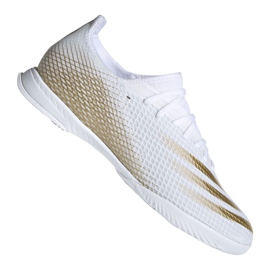 Chuteiras Adidas X Ghosted.3 In M EG8204 branco preto, branco, dourado