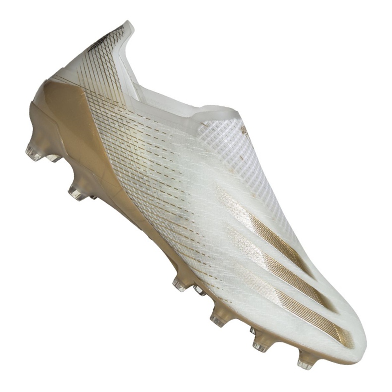 Chuteiras Adidas X Ghosted + Ag M FW9562 preto, branco, dourado branco