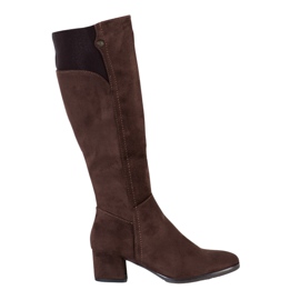 Goodin Botas marrons em poste baixo castanho