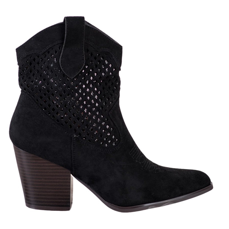 Erynn Black Openwork Cowgirls preto