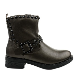 Botas marrons femininas com litas matinais castanho