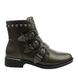 Botas marrons femininas com letras Aotoria castanho