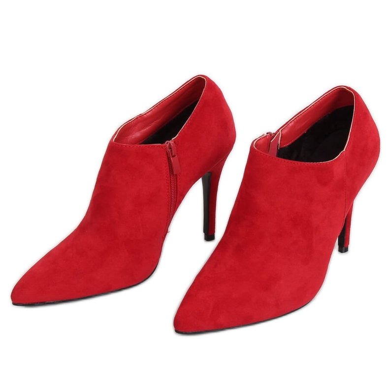 Sapatos de camurça vermelha com salto agulha TX-1850 Vermelho