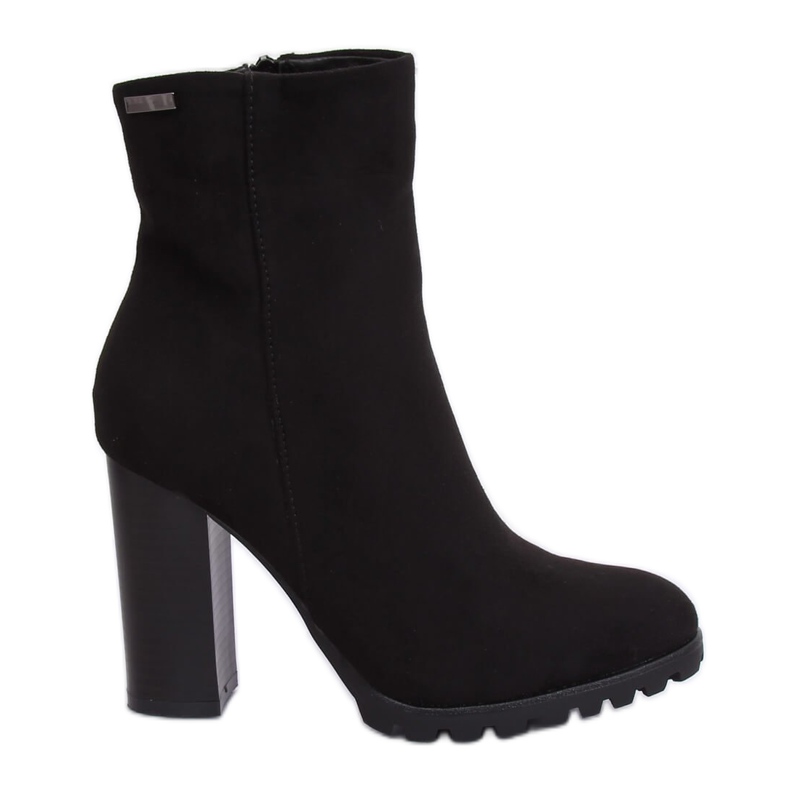 Botas com salto estável preto 5247 Preto Botas com salto estável preto 5247 Preto