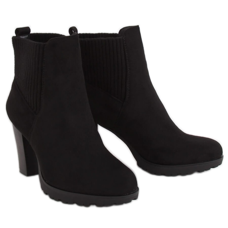 Botas pretas femininas de salto alto Z1110 pretas preto