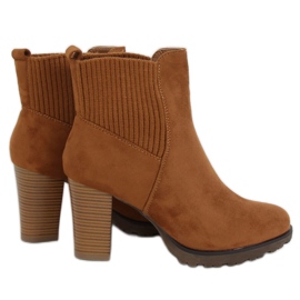 Camel Z1110 Botas camelo de salto alto para senhora marrom