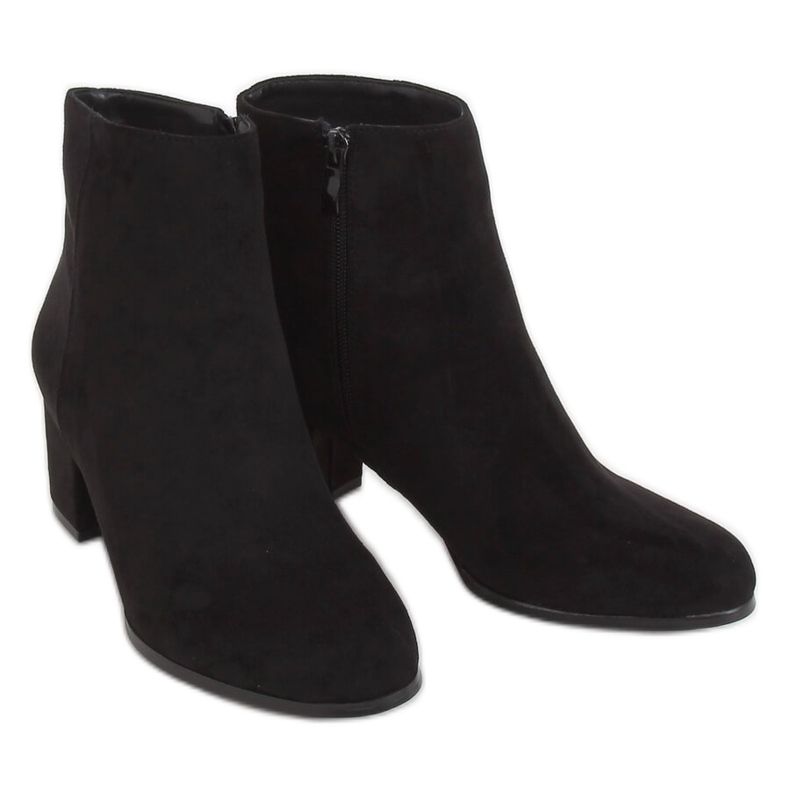 Botas pretas de salto baixo L7196A pretas preto