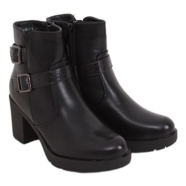 Botas pretas com salto largo 168-209 Preto Botas pretas com salto largo 168-209 Preto