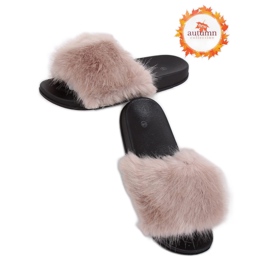 Chinelos bege com pele CK107P Beige