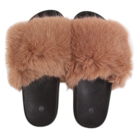 Chinelos com pele de camelo CK107P Camel marrom