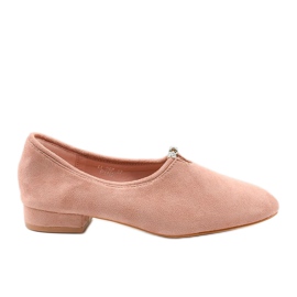 Sapatos rosa deslizantes com zircônia cúbica LL-96P