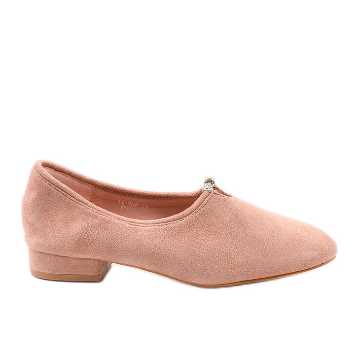 Sapatos rosa deslizantes com zircônia cúbica LL-96P