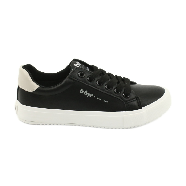 Lee Cooper Tênis de couro eco feminino LCJL-20-31-071 Black preto