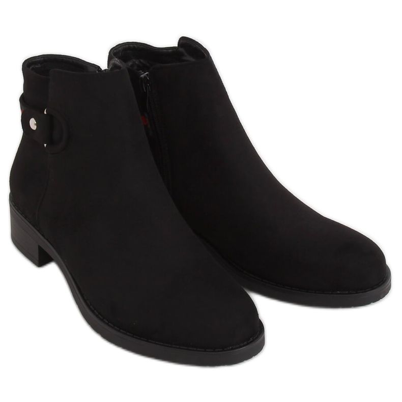 Botas pretas Chelsea para mulheres Q8AX1570-07 pretas preto vermelho