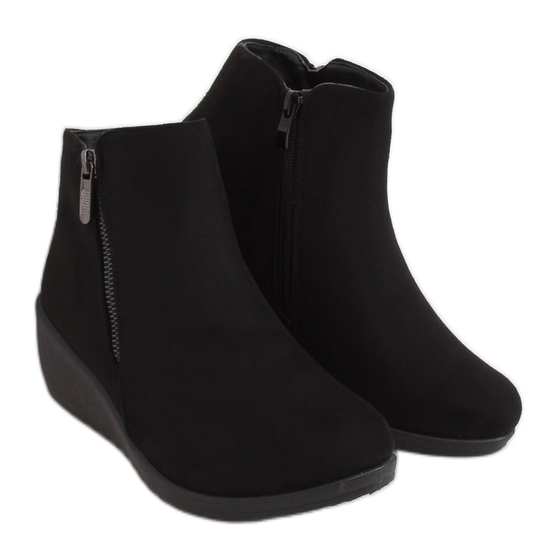 Botas pretas pretas com cunha E3267 pretas preto Botas pretas pretas com cunha E3267 pretas preto