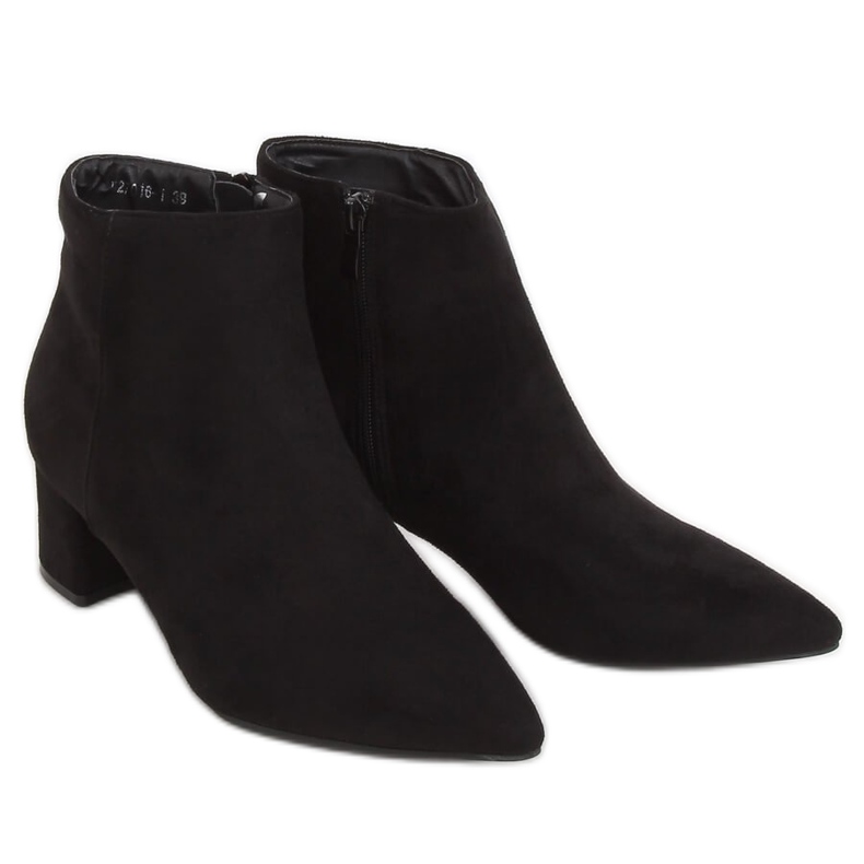 Botas pretas de salto baixo W27016 pretas preto