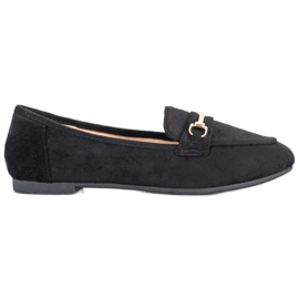 Anesia Paris Mocassins de camurça elegante preto