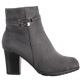 Goodin Botas cinza com cinto decorativo Goodin Botas cinza com cinto decorativo