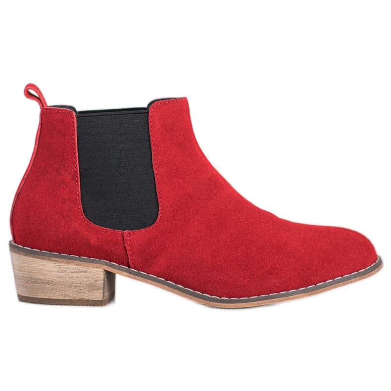 Goodin Botas de couro Chelsea vermelho