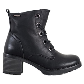 Goodin Botas de amarrar confortáveis preto