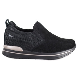 Filippo Sapatos de couro slip-on preto