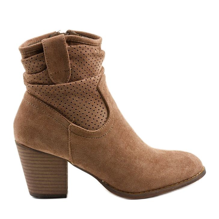 Botins de camurça cáqui no poste Delalise