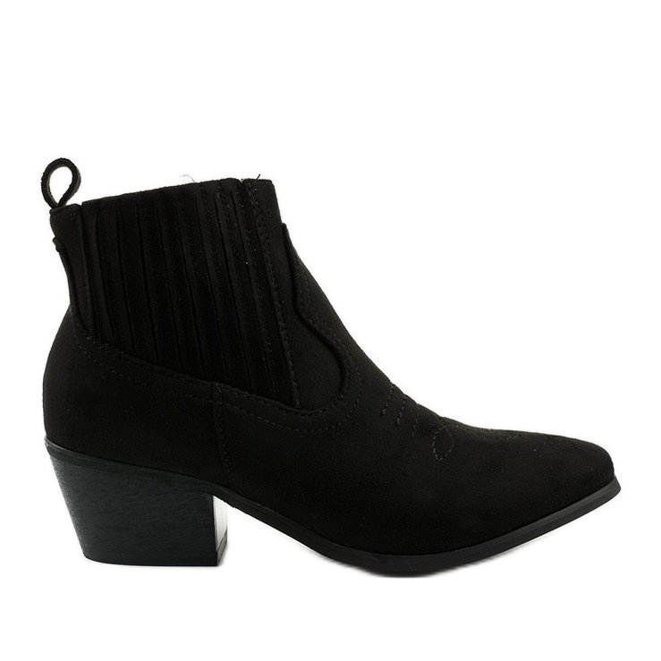 Botins pretos com bordado Thosiphae