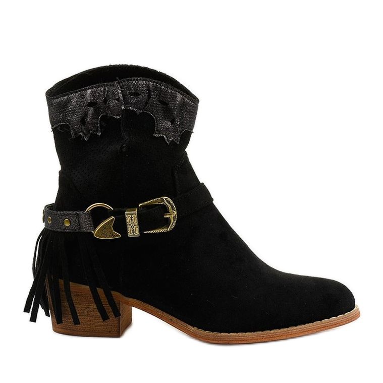 Botins de camurça preta com estrela da geração preto