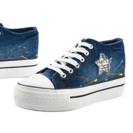 Tênis Mirarenna azul marinho com atacadores marinha