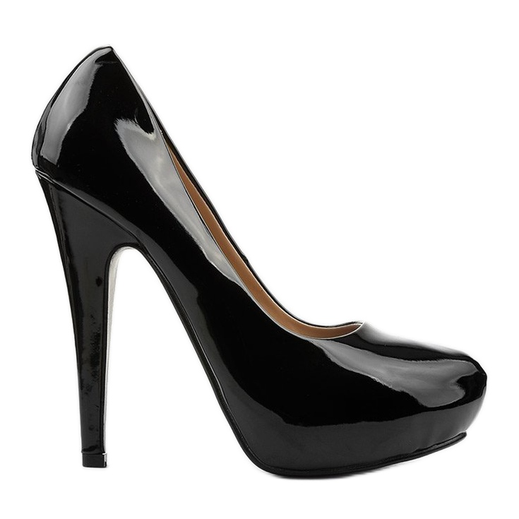 Salto alto laqueado preto de Assala