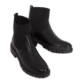 Botas pretas Chelsea para mulheres 1216-PA pretas preto
