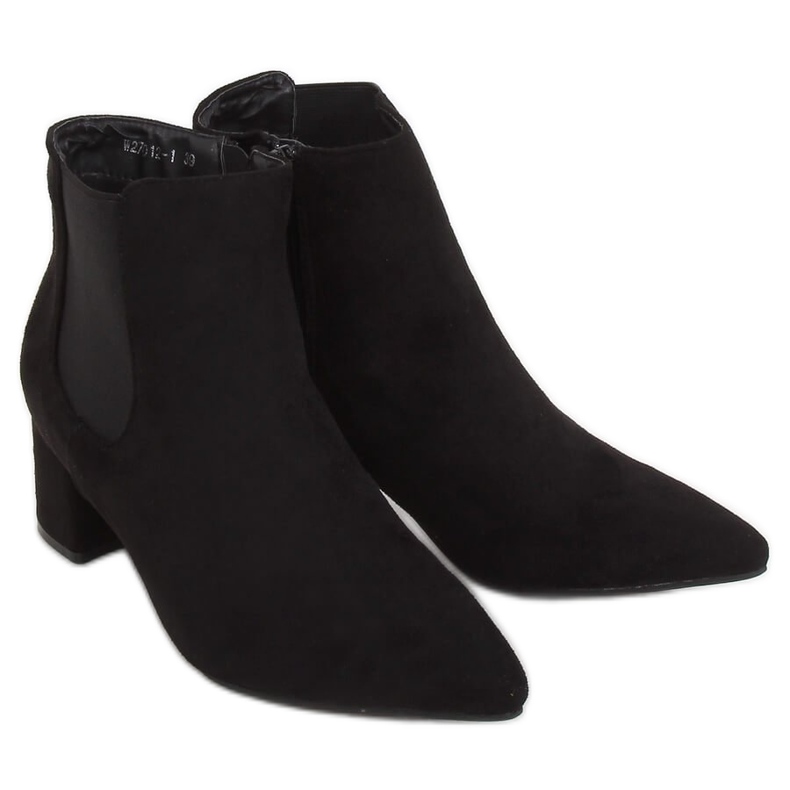 Botas pretas de salto baixo W27012 pretas preto