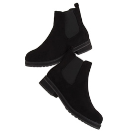 Botas pretas Chelsea para mulheres pretas F-3799 pretas preto