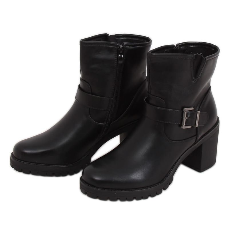 Botas pretas com salto largo E9314 Preto Botas pretas com salto largo E9314 Preto