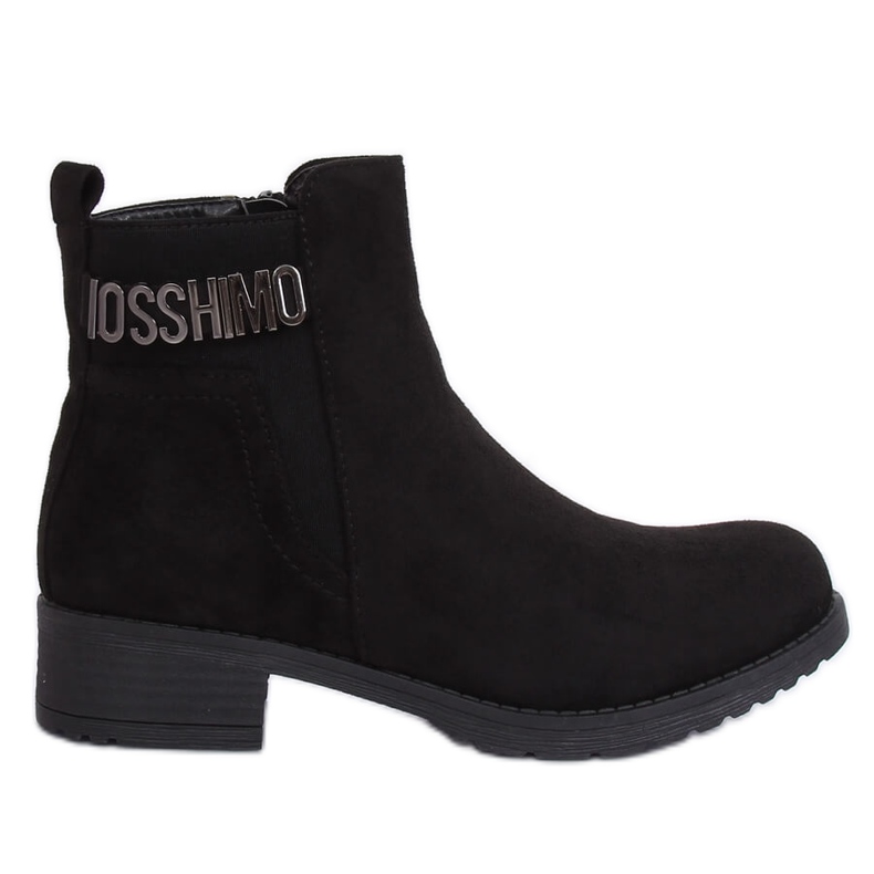 Botas femininas de camurça preta preta 1210D-PA preta preto