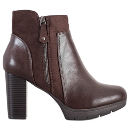 Weide Botas marrons com zíper marrom