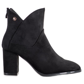 SHELOVET Botas de camurça de salto alto preto