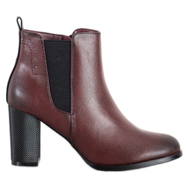 SHELOVET Botas Com Salto Decorativo castanho