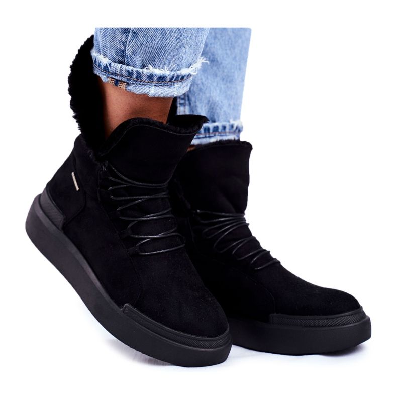 Botas de neve femininas Big Star Black GG274990 preto