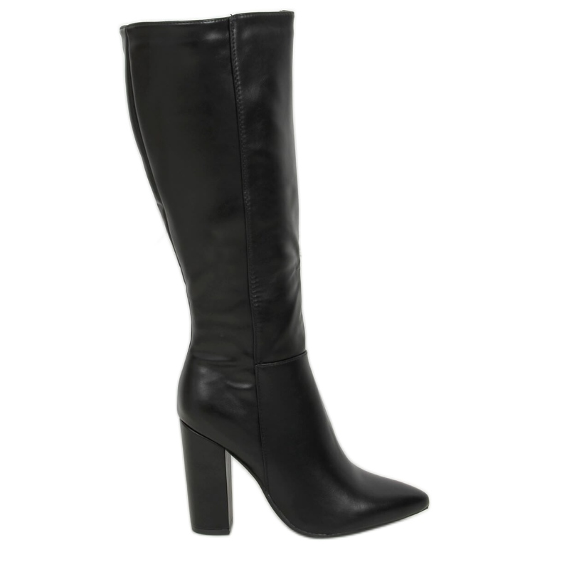 Botas pretas de salto alto UK02P pretas preto