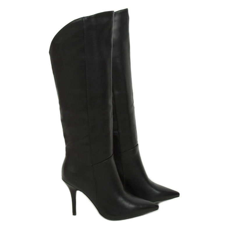 Botas pretas em salto agulha, preto RB57P Preto