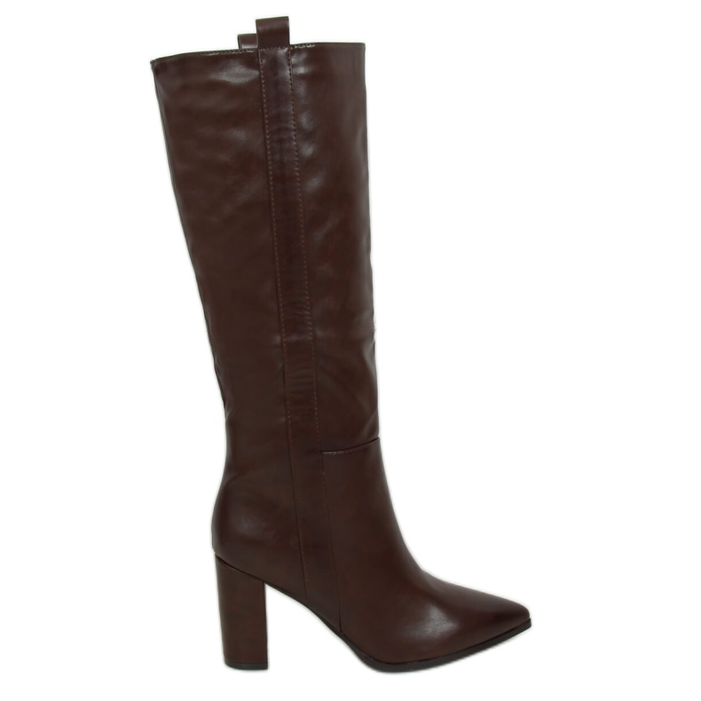 Botas marrons com salto estável RB49P Marrom castanho